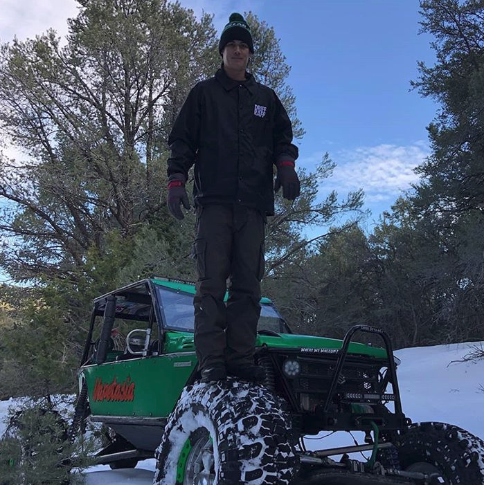 Forrest Wang wearing the Get Nuts Lab X Driff Raff Beanie